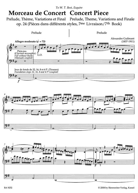 Guilmant: Concert and Character Pieces 1