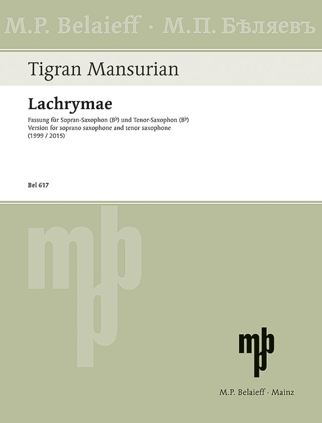 Mansurian: Lachrymae - Version for Soprano & Tenor Saxophone
