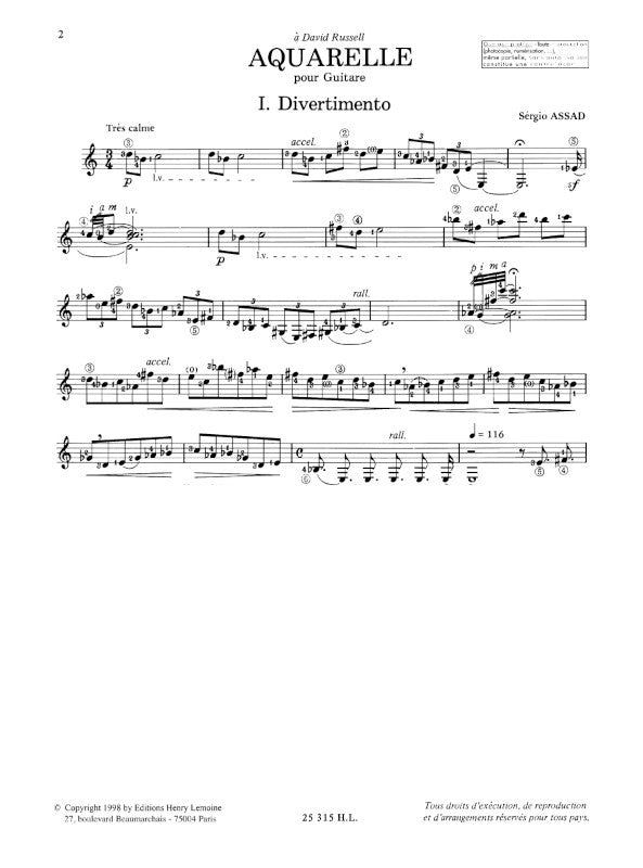 Assad: Aquarelle – Ficks Music