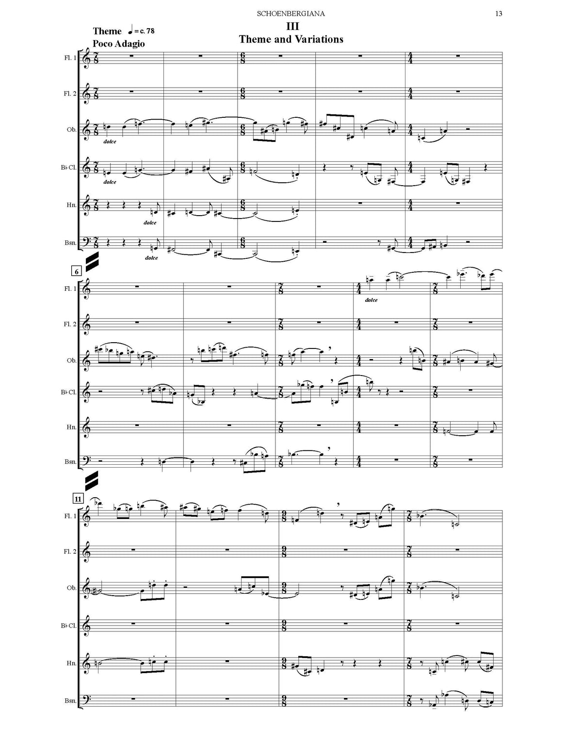 L. Harrison: Schoenbergiana (arr. for wind sextet)