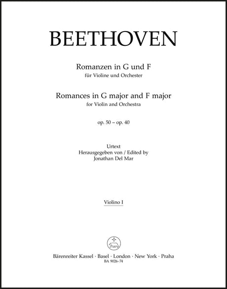 Beethoven: Romances in F Major, Op. 50 and G Major, Op. 40