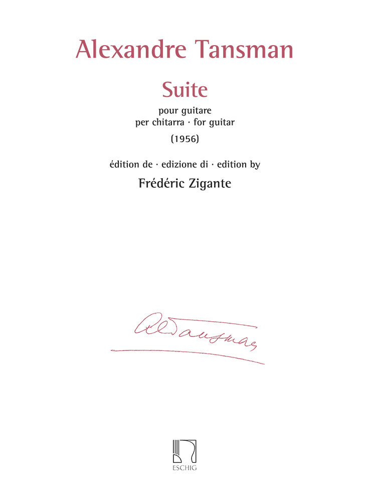 Tansman: Suite pour guitare