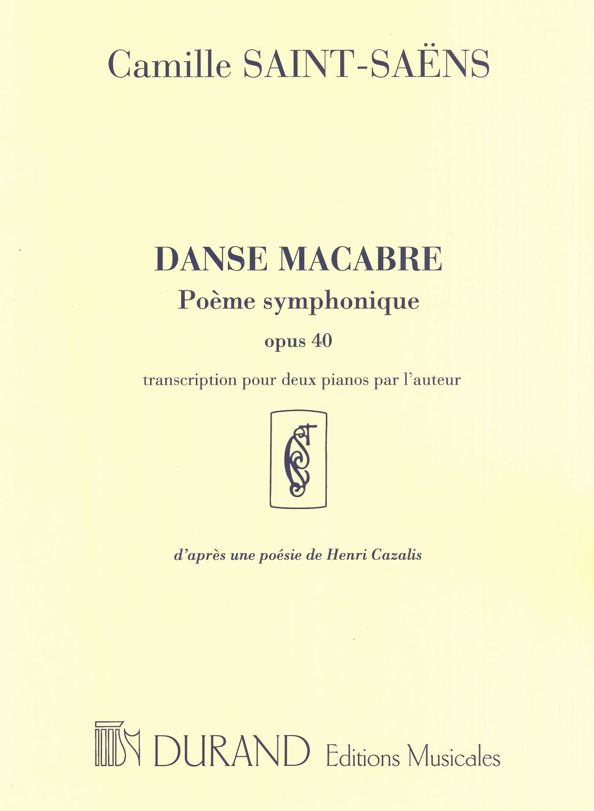 Saint-Saëns: Danse Macabre, Op. 40 (arr. for 2 pianos)