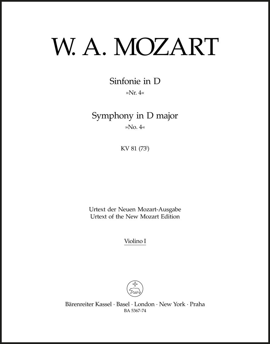 Mozart: Symphony in D Major, No. 4, K. 81 (73l)