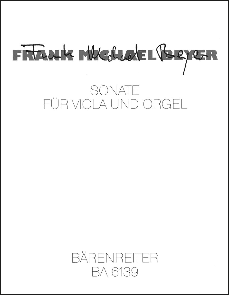 Beyer: Sonata for Viola and Organ
