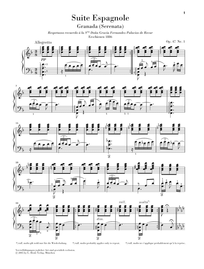 Albéniz: Suite Española, Op. 47 – Ficks Music