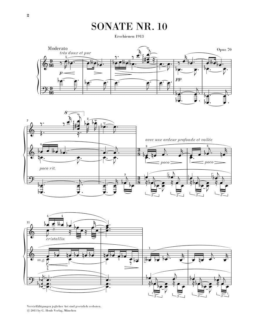 SCRIABIN Sonata No. 10 昆虫 La Nuit 最終値下げ Scriabin: Piano Sonata No. 10, Op. 70 – Ficks Music