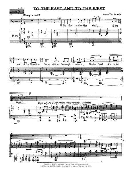 Van de Vate: To the East and to the West