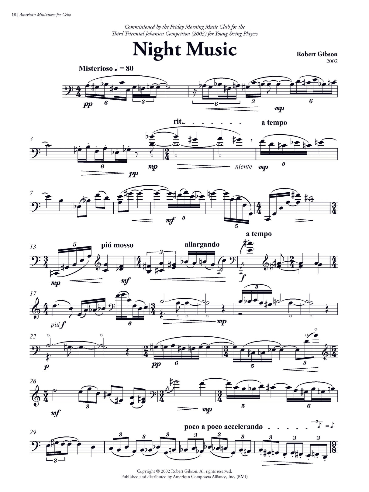 American Miniatures for Cello