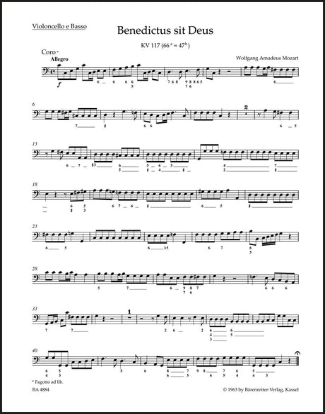 Mozart: Benedictus sit Deus, K. 117 (66a=47b)