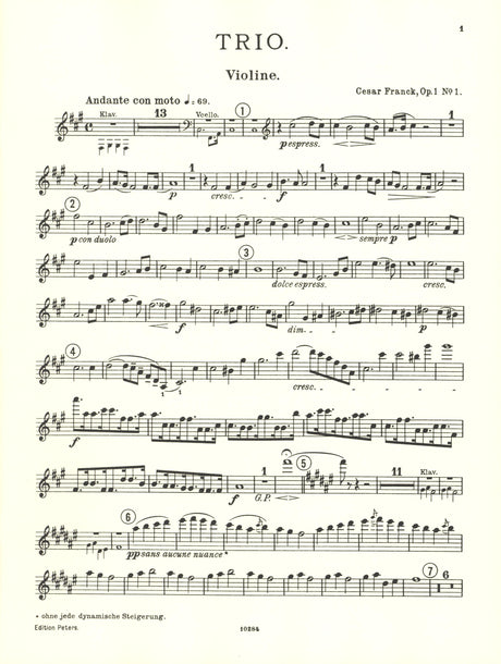 Franck: Piano Trio, Op. 1, No. 1