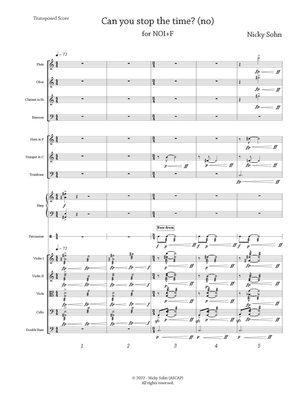 Sohn: Can you stop the time? (No) (Version for Chamber Orchestra)