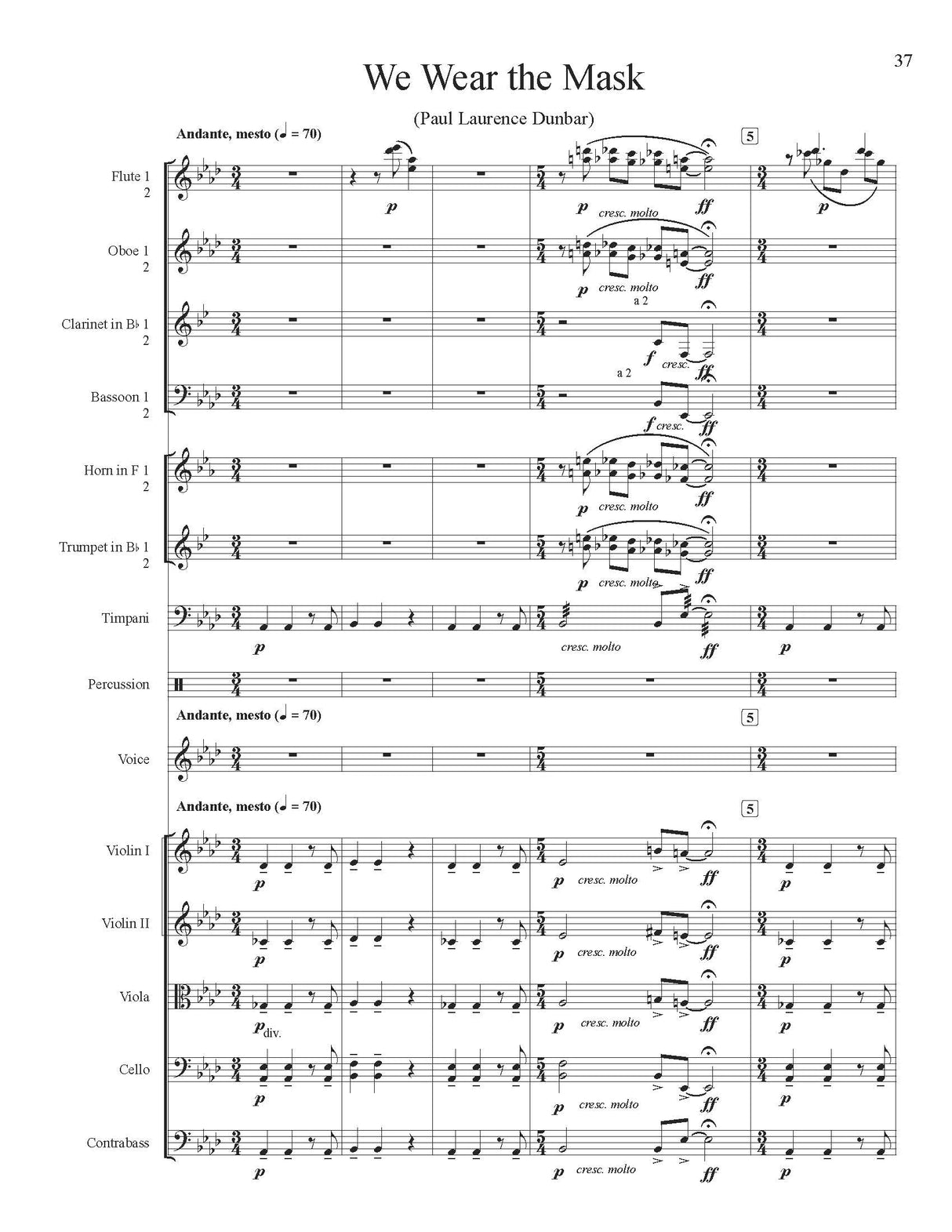 Thompson: The Shadow of Dawn (Version for High Voice & Orchestra)