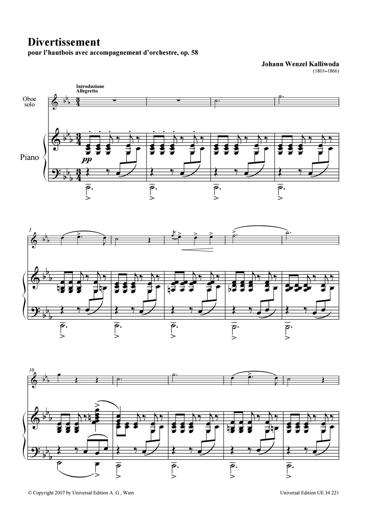 Kalivoda: Divertissement, Op. 58