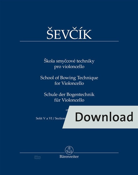 Ševčík: School of Bowing Technique, Op. 2 - Sections 5 and 6 (arr. for cello)