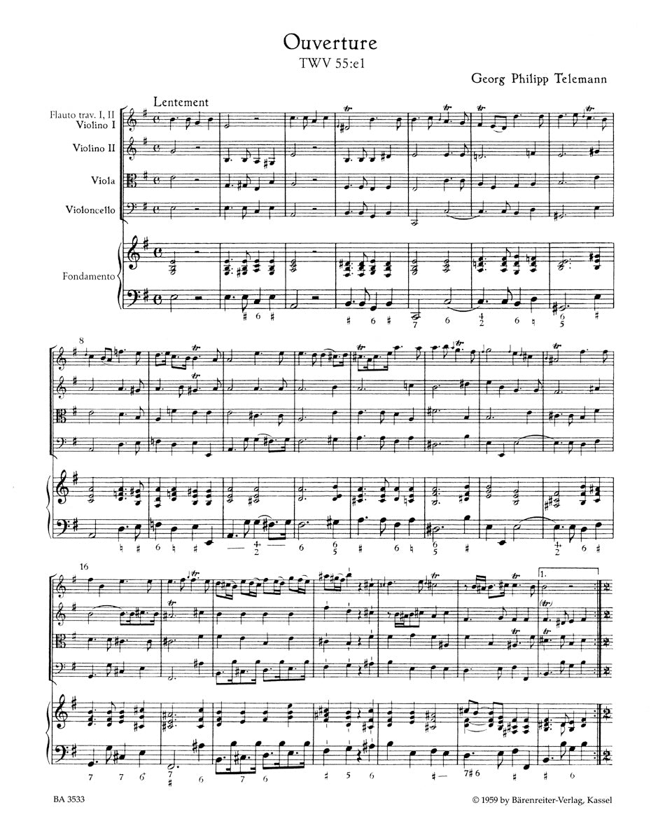 Telemann: Overture Suite and Conclusion in E Minor TWV 55:e1 & 50