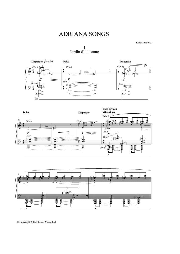 Saariaho: Adriana Songs