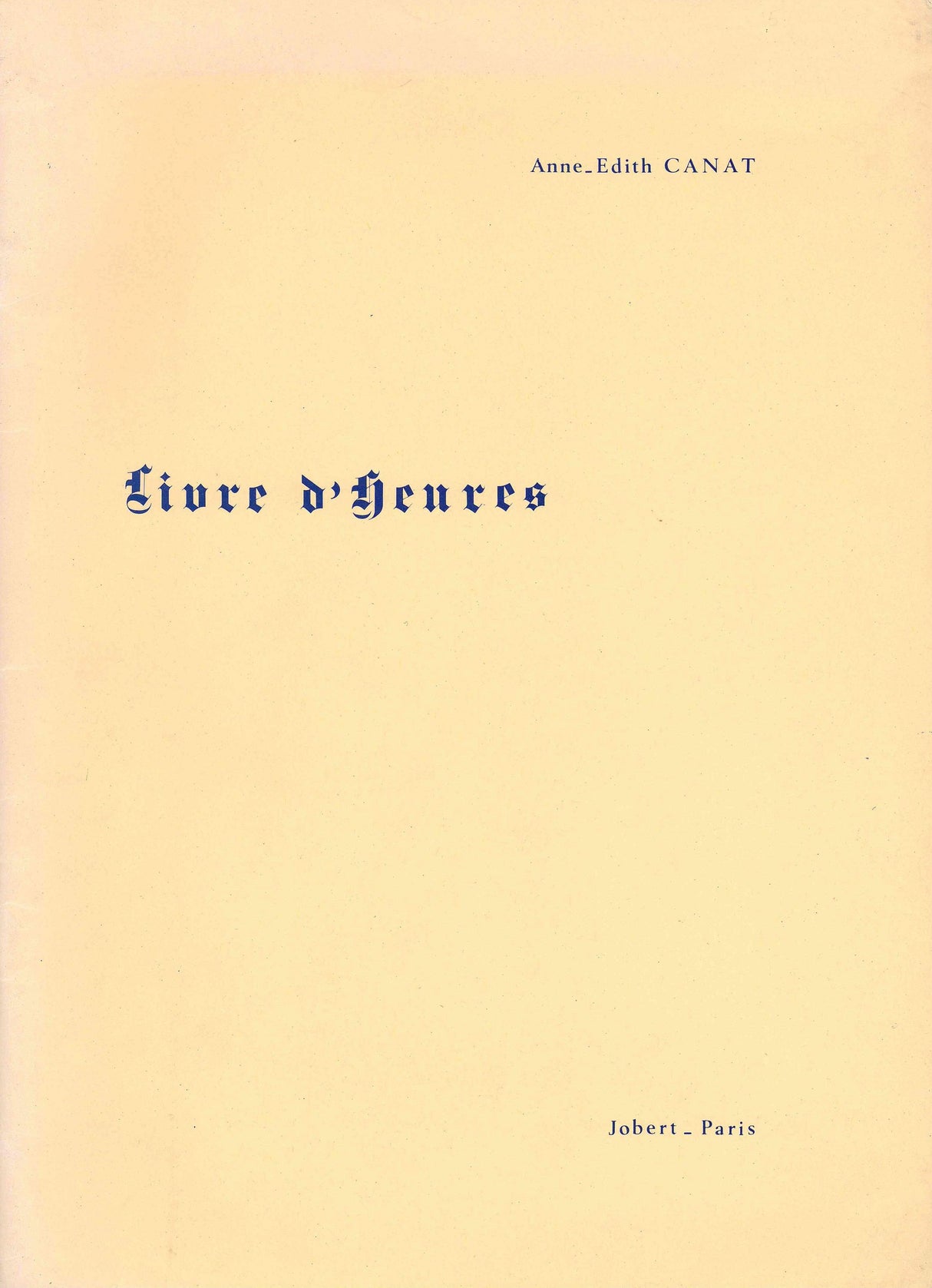 Canat: Livre d'Heures