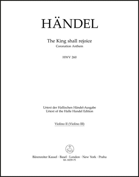 Handel: The King shall rejoice, HWV 260