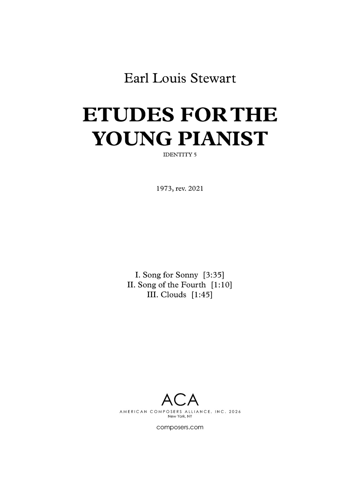 Stewart: Etudes for the Young Pianist