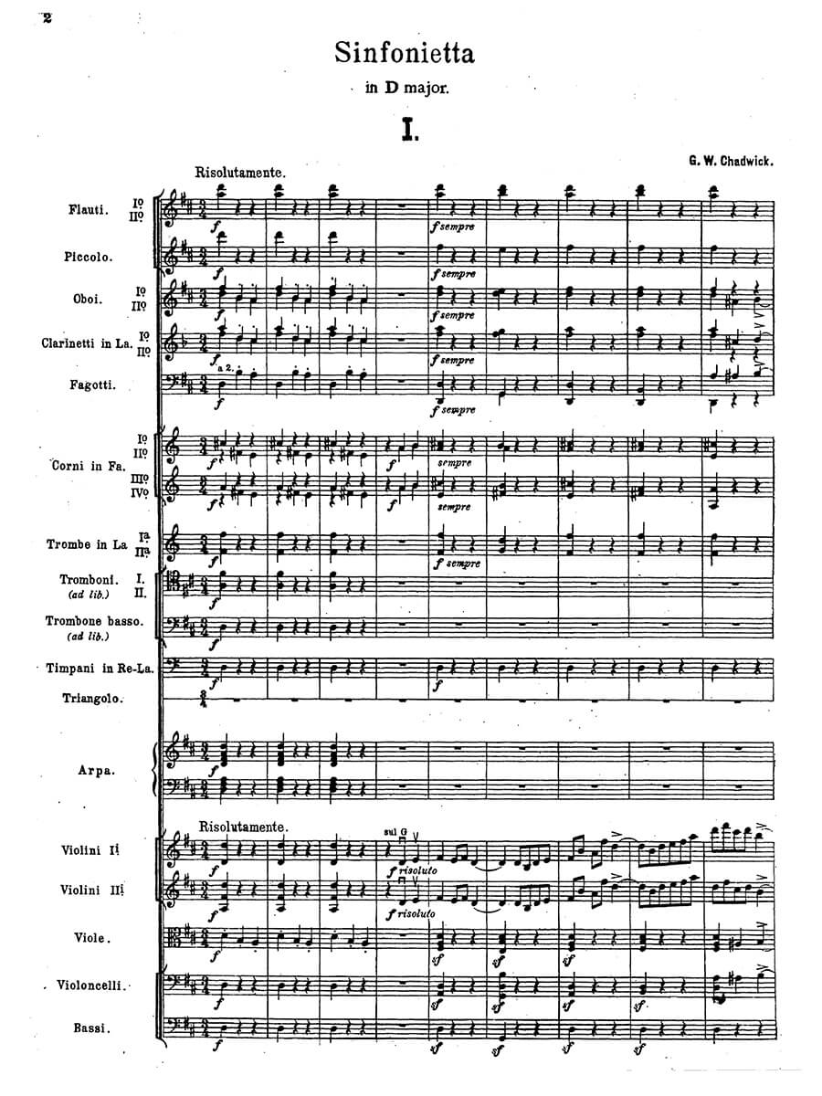 Chadwick: Sinfonietta in D Major