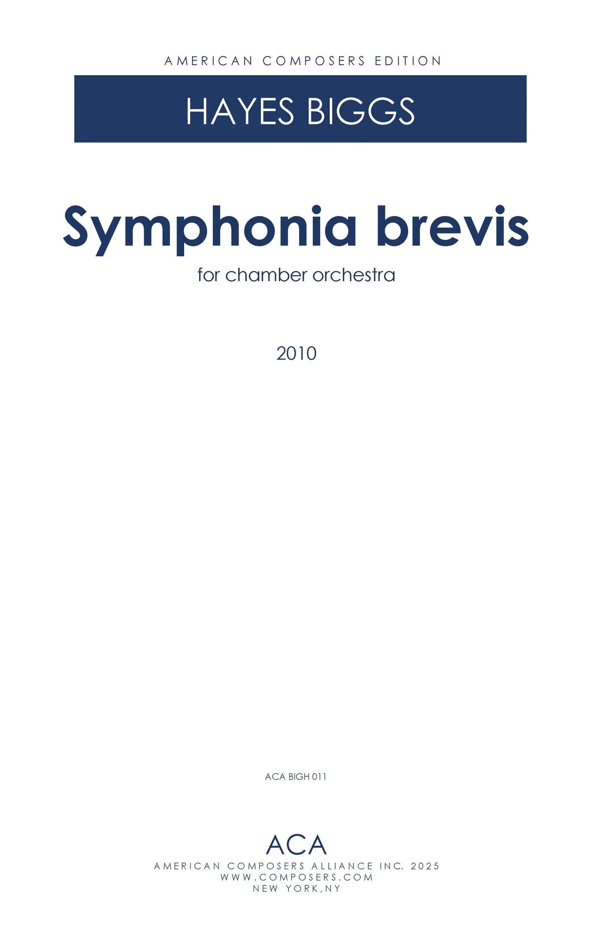 H. Biggs: Symphonia brevis