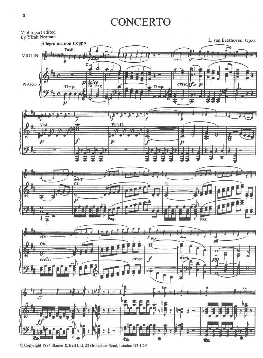 Beethoven: Violin Concerto in D Major, Op. 61 – Ficks Music
