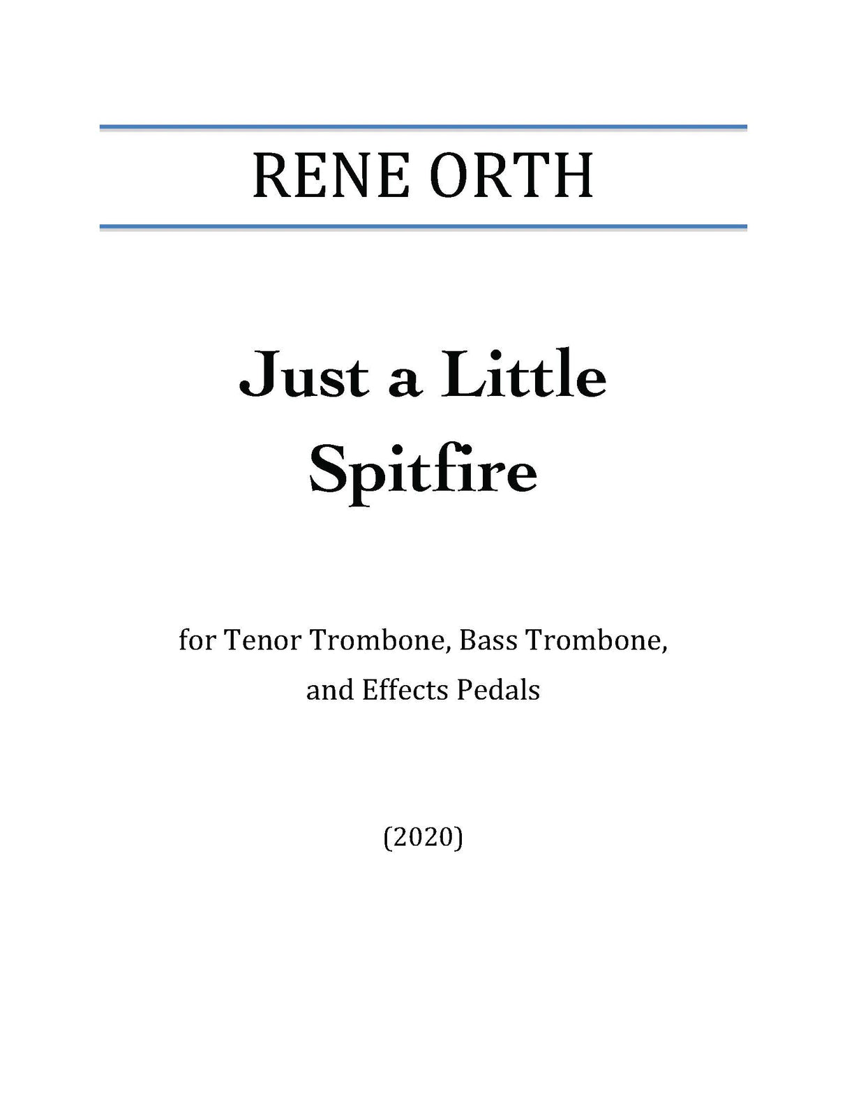 Orth: Just a Little Spitfire