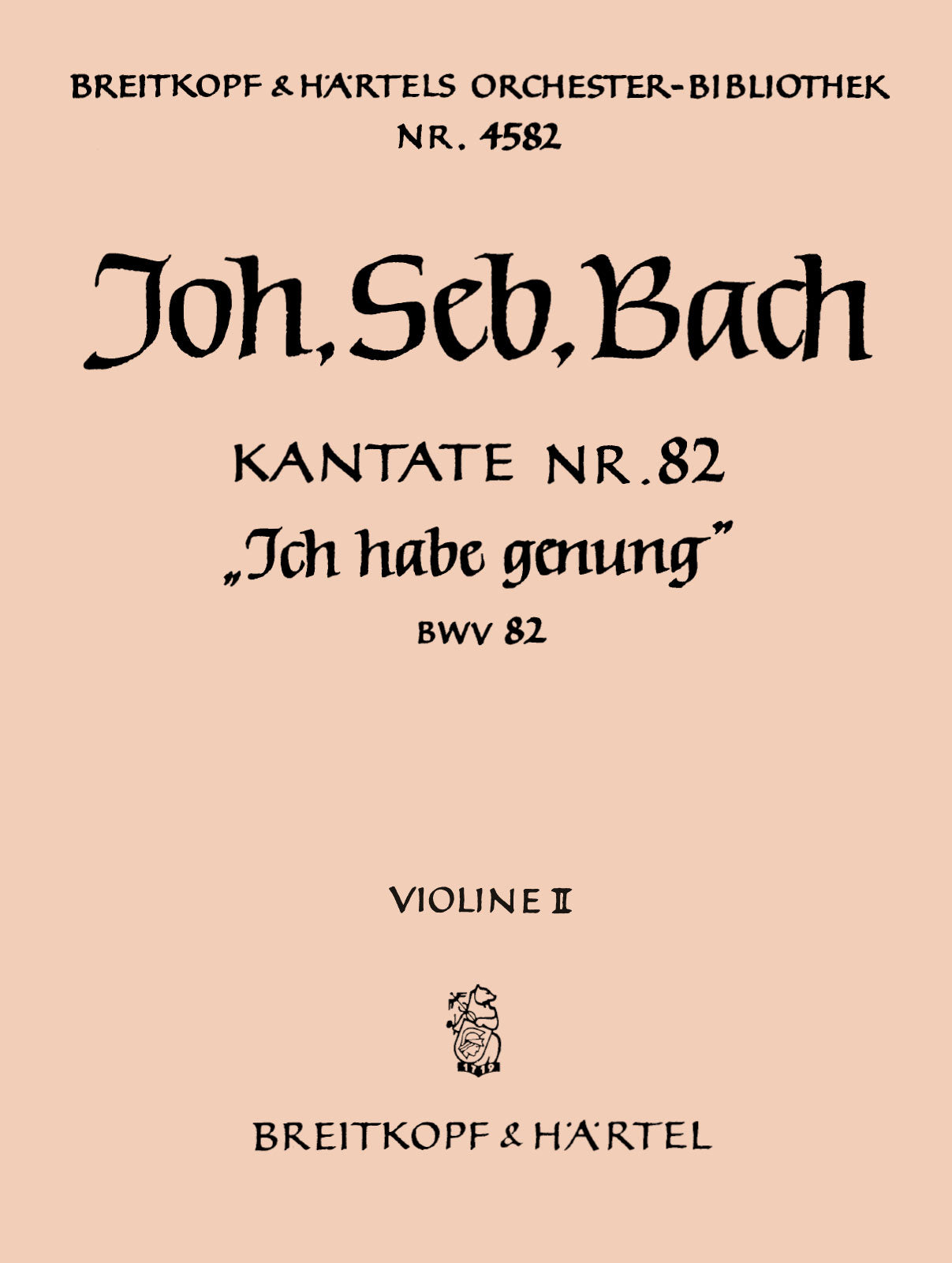 Bach: Ich habe genug, BWV 82 (version for Bass)