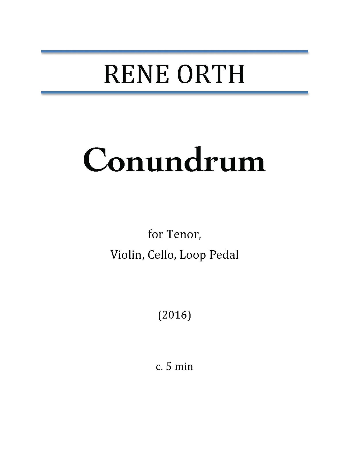 Orth: Conundrum