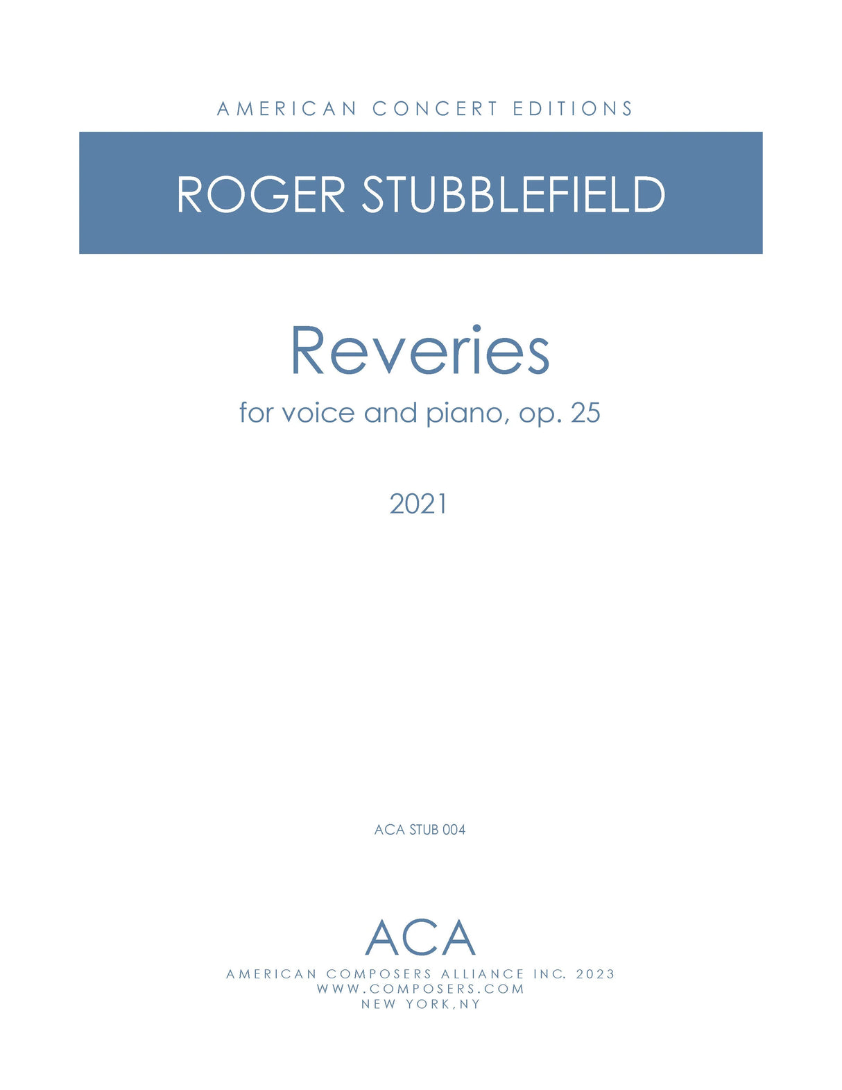 Stubblefield: Reveries, Op. 25