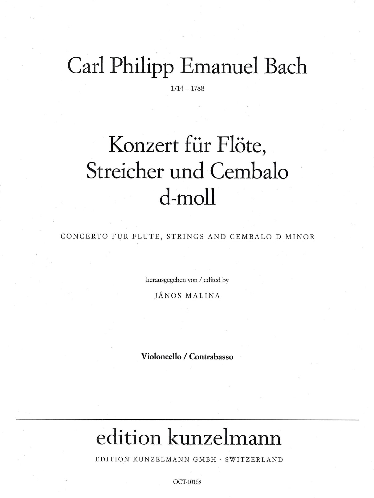 C.P.E. Bach: Flute Concerto in D Minor, Wq. 22