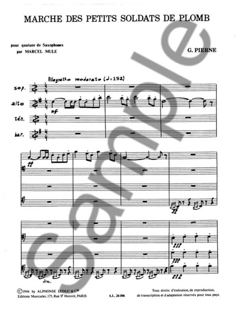 Pierne: Marche des petits soldats de plomb, Op. 14, No. 6 (arr. for 4 saxophones)