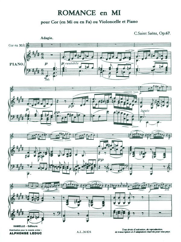 Saint-Saëns: Romance in E Major, Op. 67 – Ficks Music