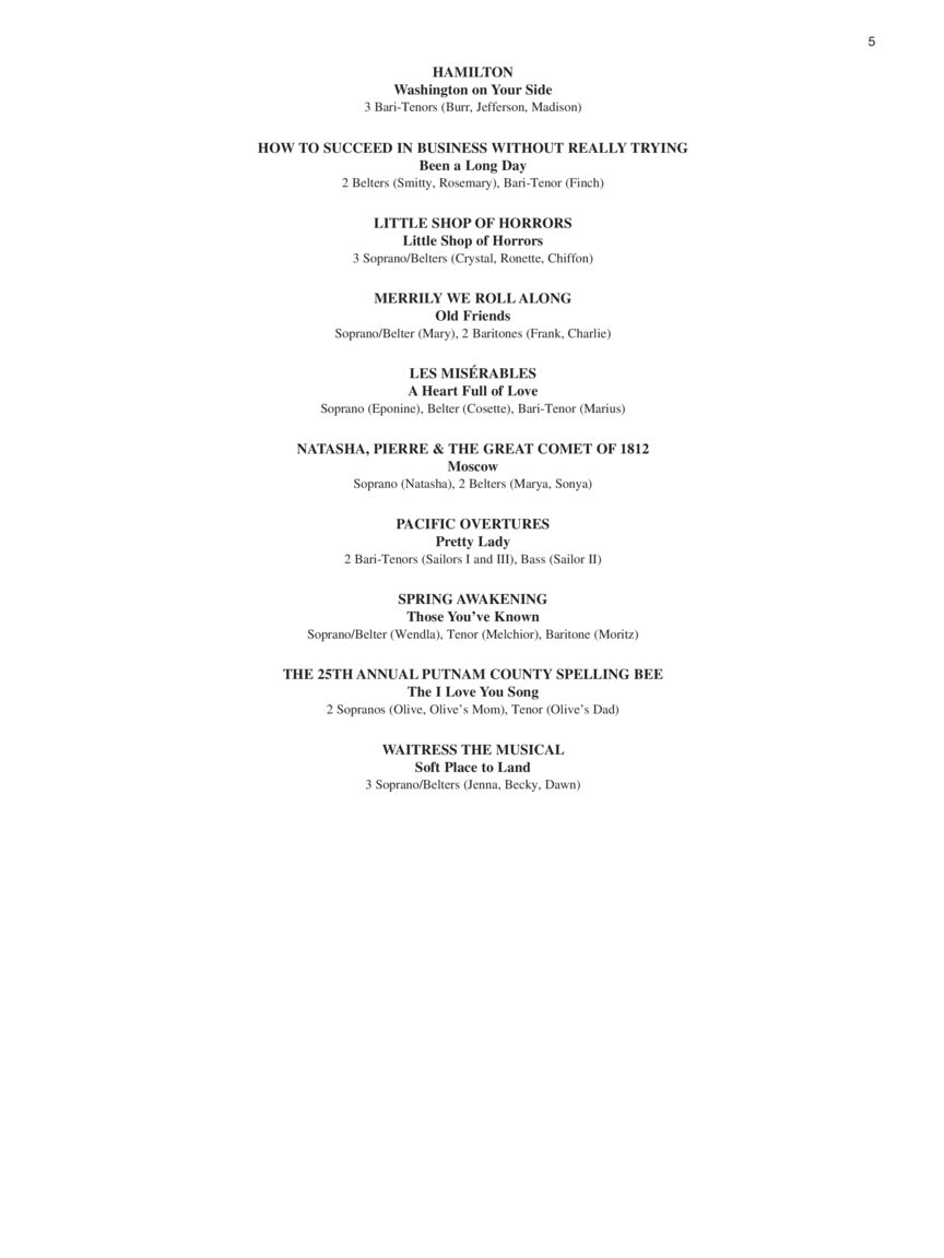 The Singer's Musical Theatre Anthology - Trios for Various Voice Combinations