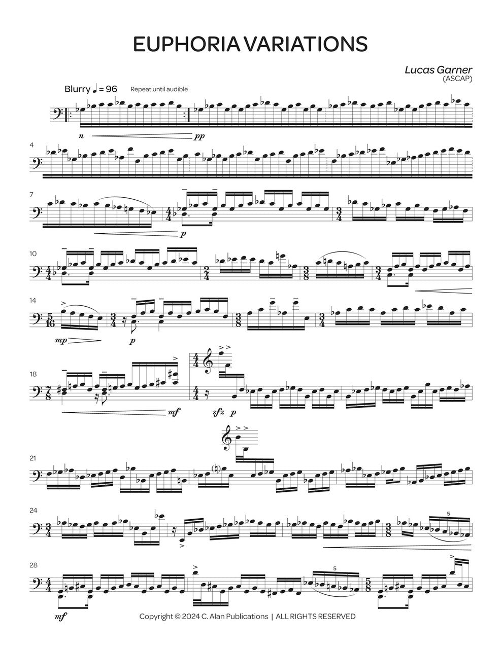 Garner: Euphoria Variations (Solo 4-Mallet Marimba)