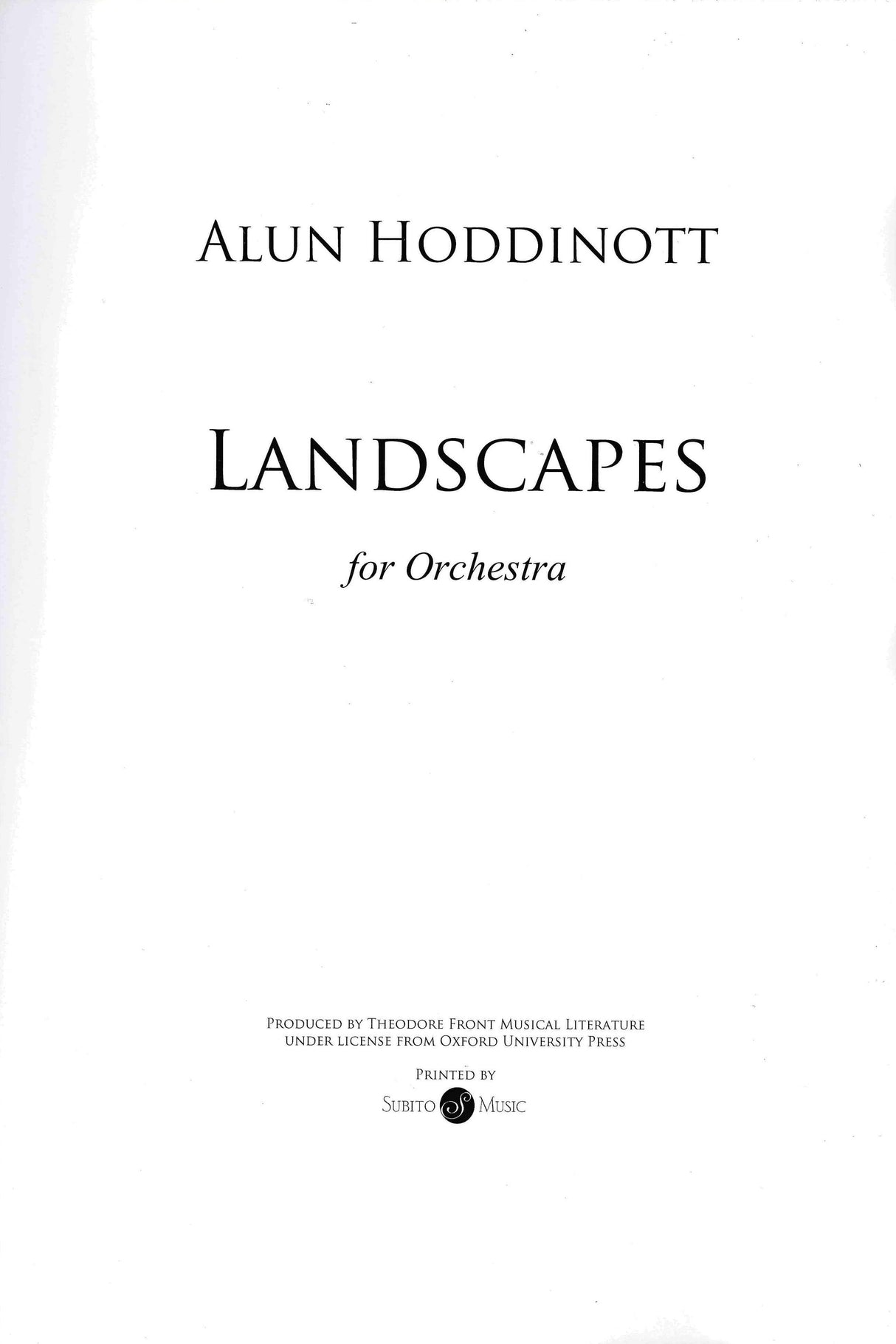 Hoddinott: Landscapes