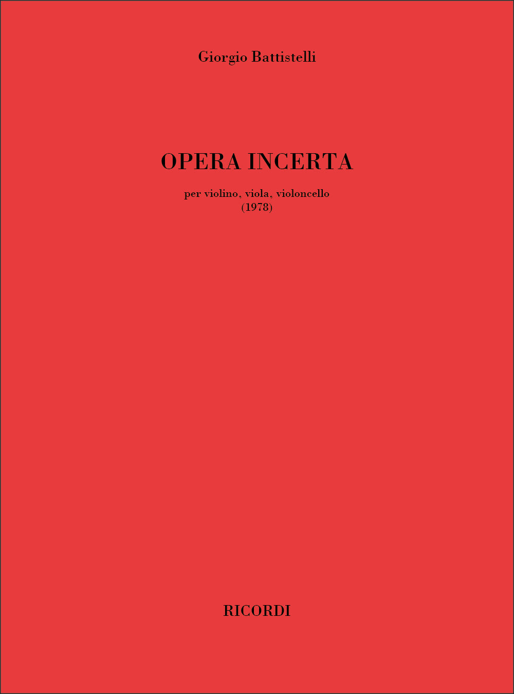 Battistelli: Opera incerta