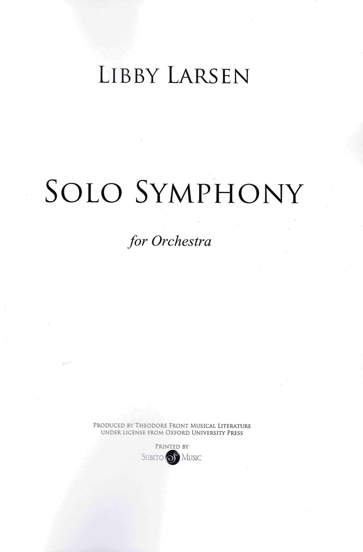 Larsen: Solo Symphony