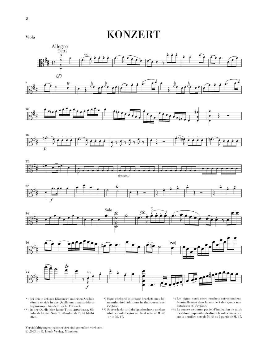 Hoffmeister: Viola Concerto in D Major – Ficks Music