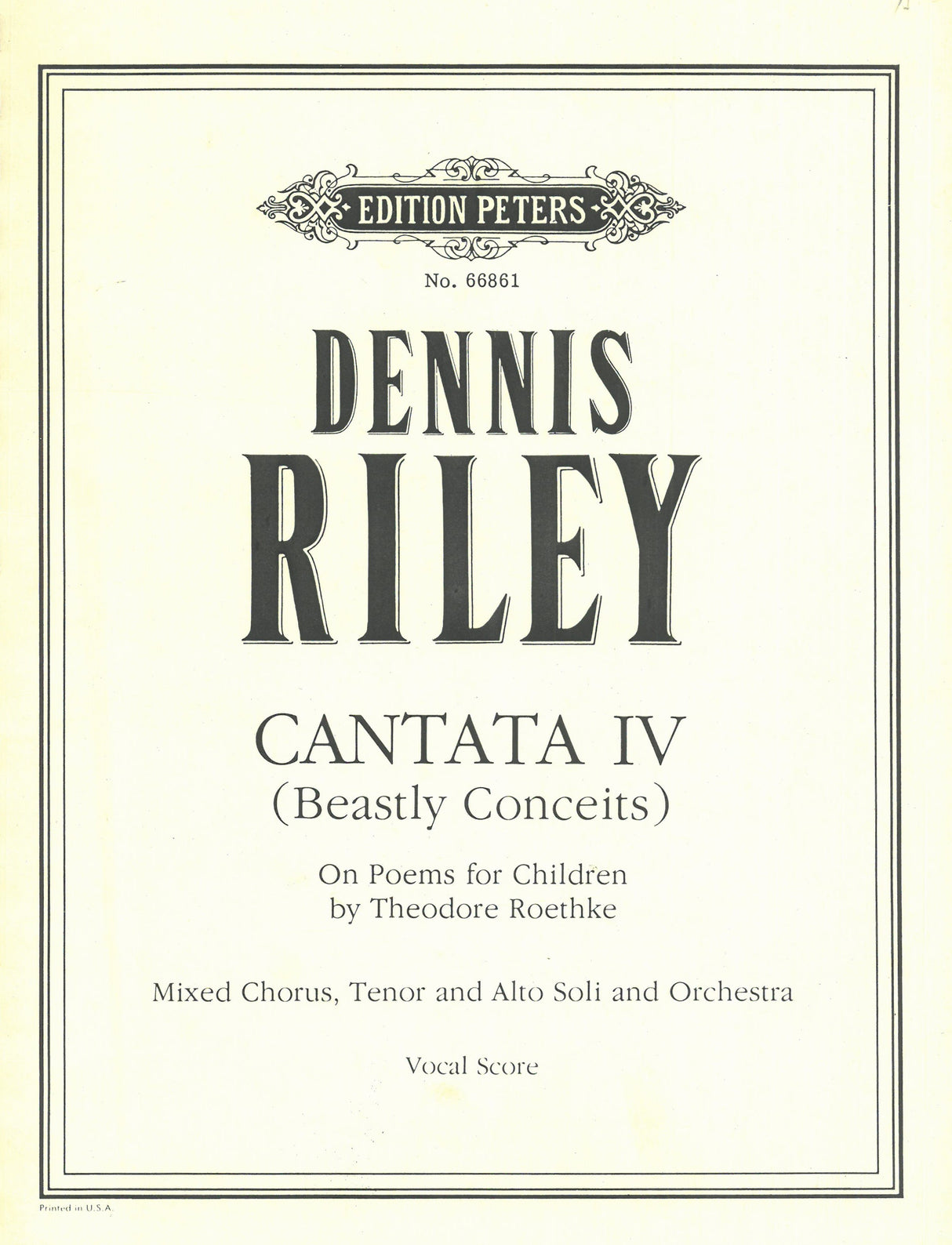 Riley: Cantata IV