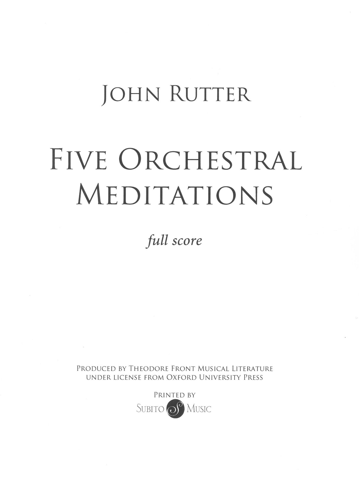 Rutter: 5 Meditations