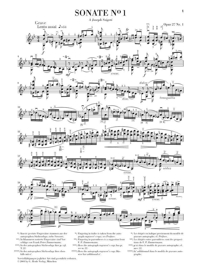 Ysaÿe: 6 Sonatas for Solo Violin, Op. 27 – Ficks Music