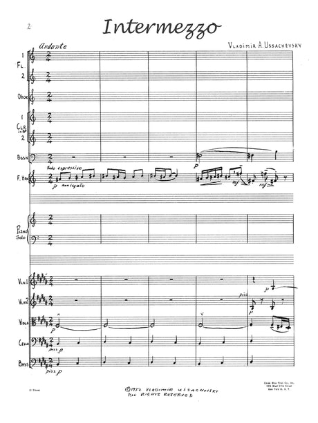 Ussachevsky: Intermezzo for Piano & Chamber Orchestra