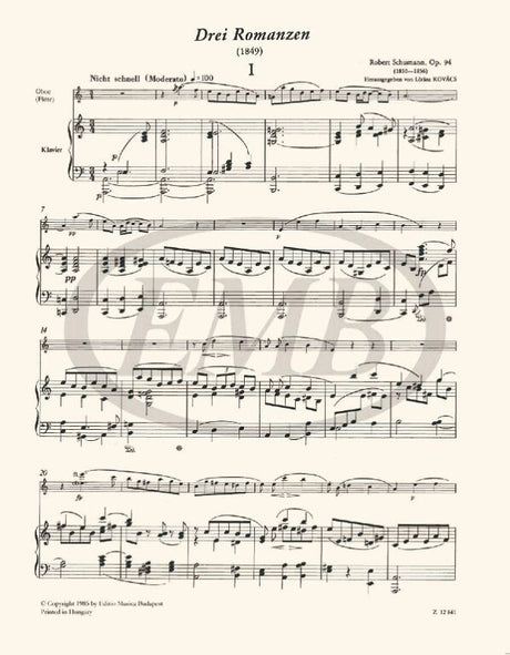 Schumann: 3 Romances, Op. 94 (for oboe or flute)