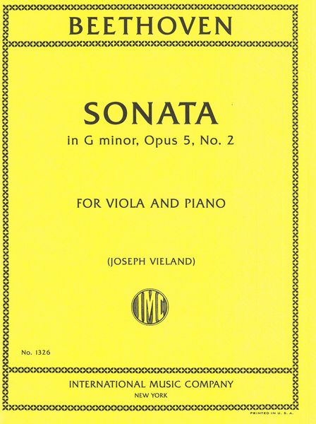 Beethoven: Sonata in G Minor, Op. 5, No. 2 (arr. for viola & piano)