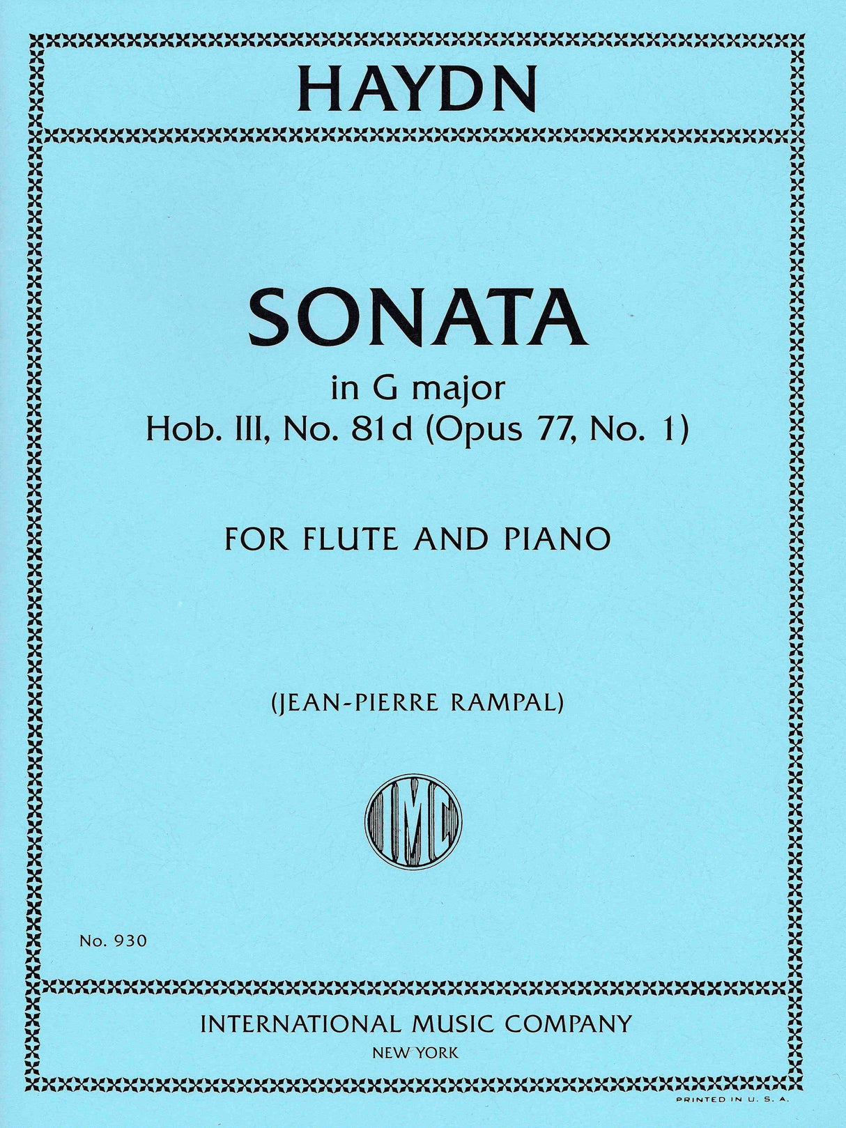 Haydn: Sonata in G Major (arr. for flute & piano)