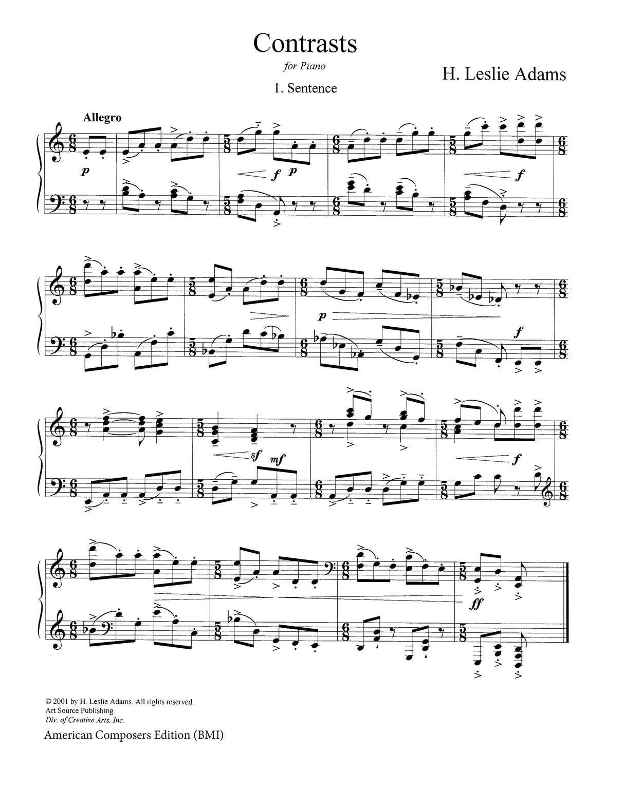 H.L. Adams: Contrasts