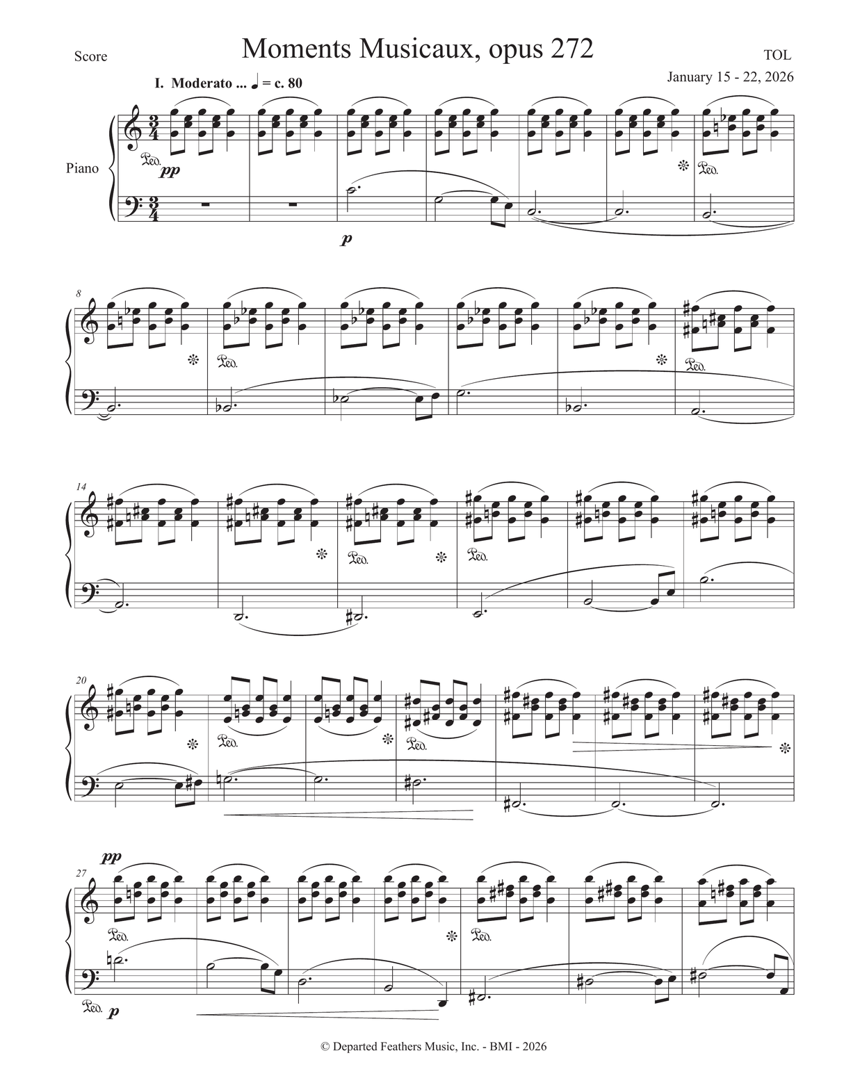 Lee: Moments Musicaux, Op. 272