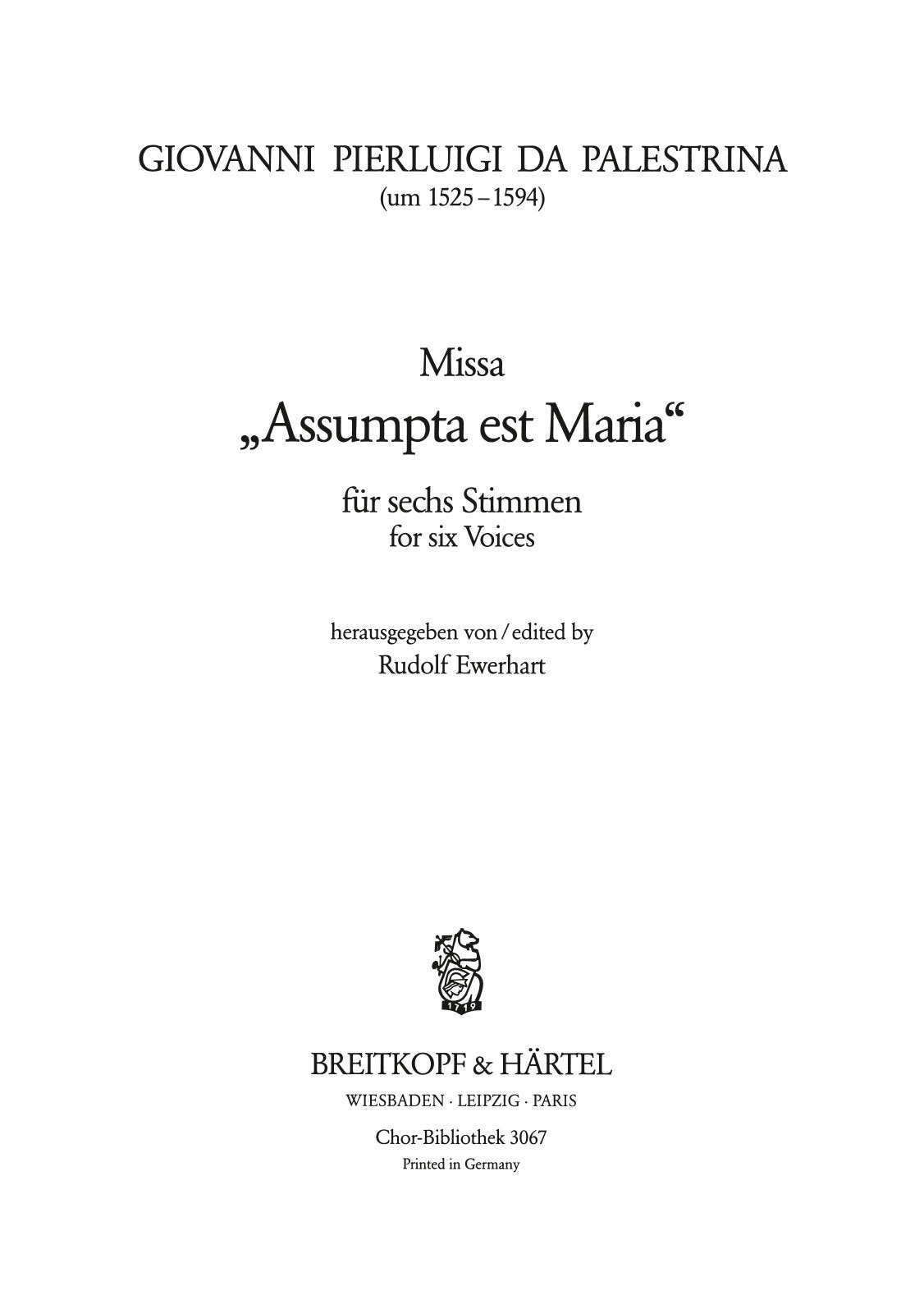 Palestrina: Missa "Assumpta est Maria"